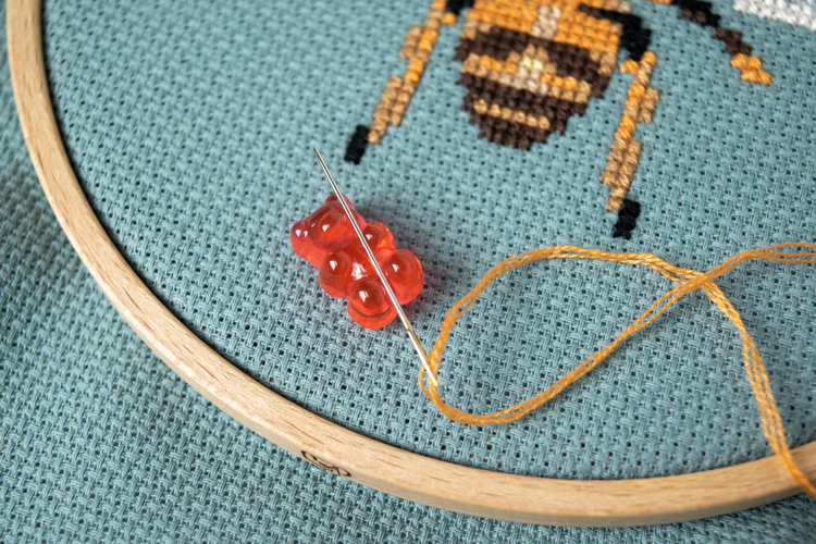How to use a needle minder for beginner cross stitch