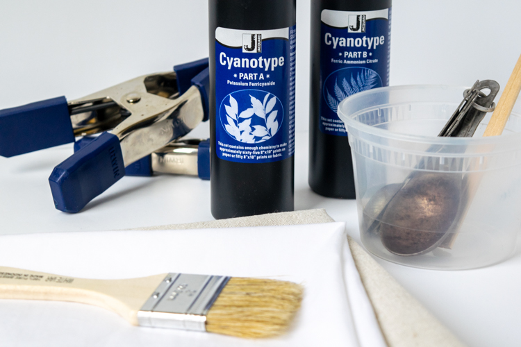 Supplies for Cyanotypes on Fabric